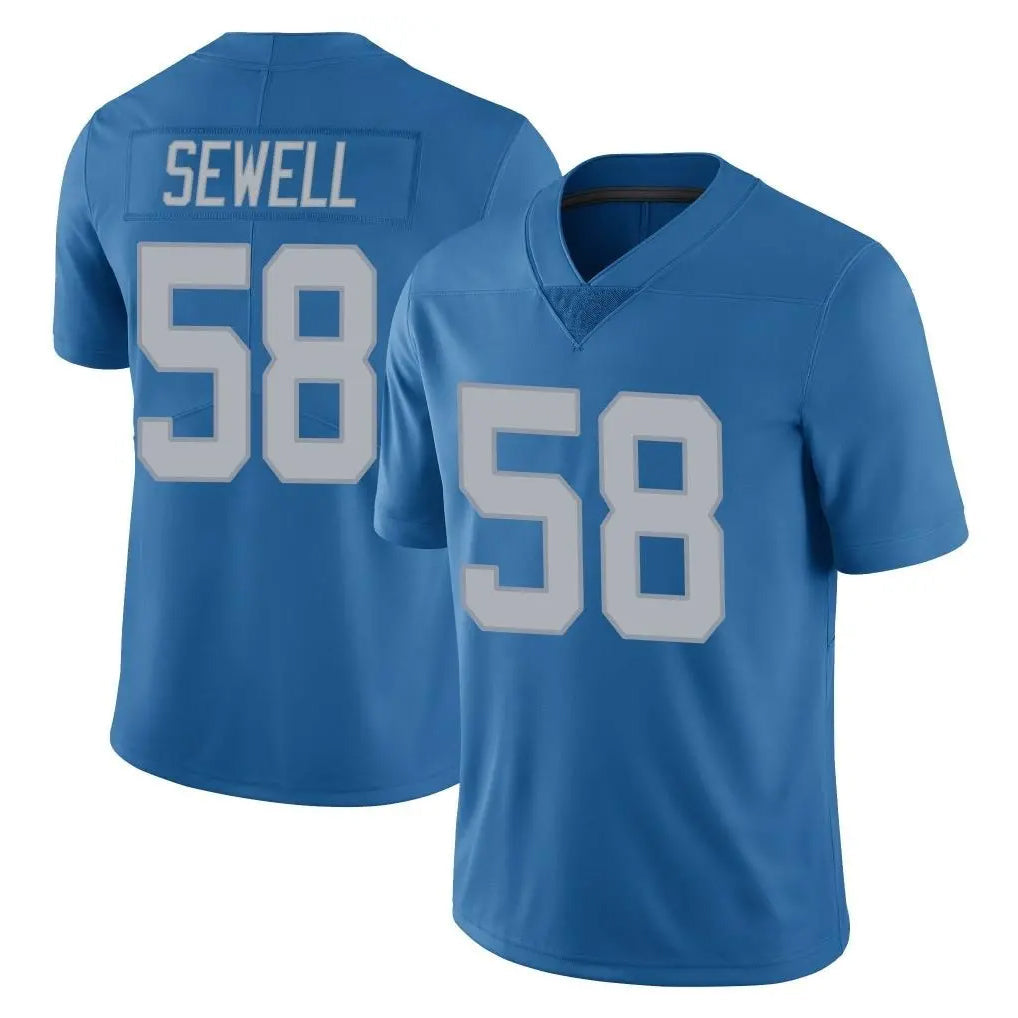 Johmsee D.Lions #58 Penei Sewell Player Blue Limited Throwback Vapor Untouchable Stitched Jerseys