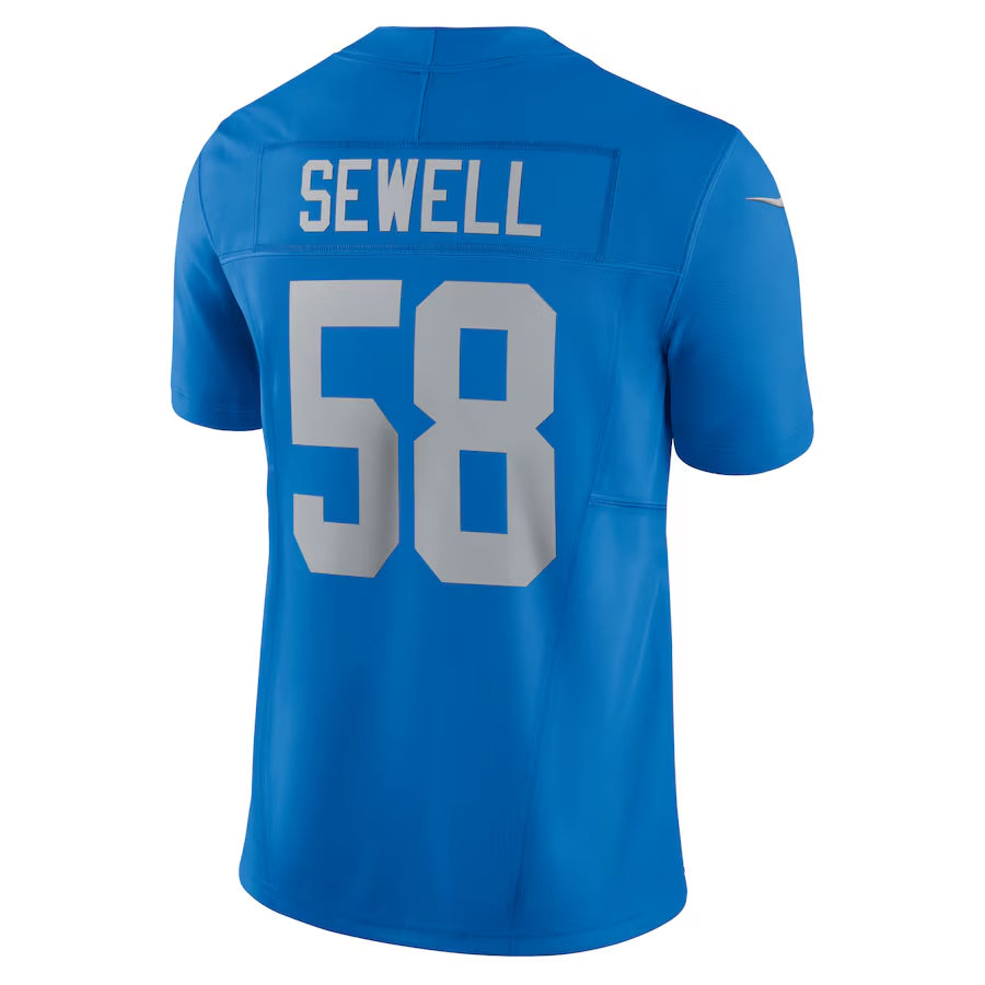 Johmsee D.Lions #58 Penei Sewell Player Blue Vapor F.U.S.E. Alternate Limited Game Stitched Jerseys