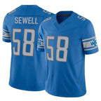 Johmsee D.Lions #58 Penei Sewell Player Blue Vapor F.U.S.E. Limited Home Game Stitched Jerseys