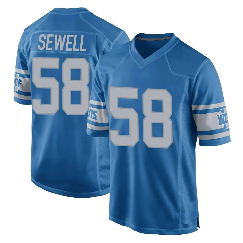 Johmsee D.Lions #58 Penei Sewell Player Blue Vapor Untouchable Throwback Game Stitched Jerseys