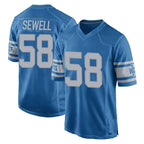 Johmsee D.Lions #58 Penei Sewell Player Blue Vapor Untouchable Throwback Game Stitched Jerseys