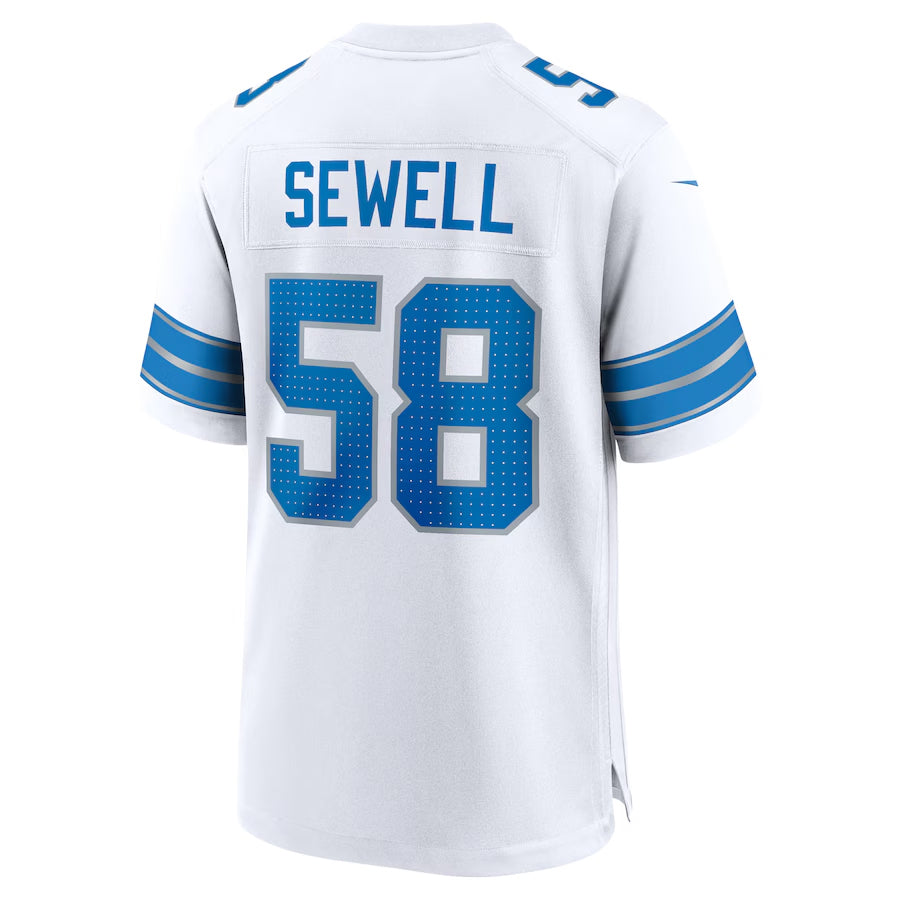 Johmsee D.Lions #58 Penei Sewell Player White Home Game Stitched Jerseys