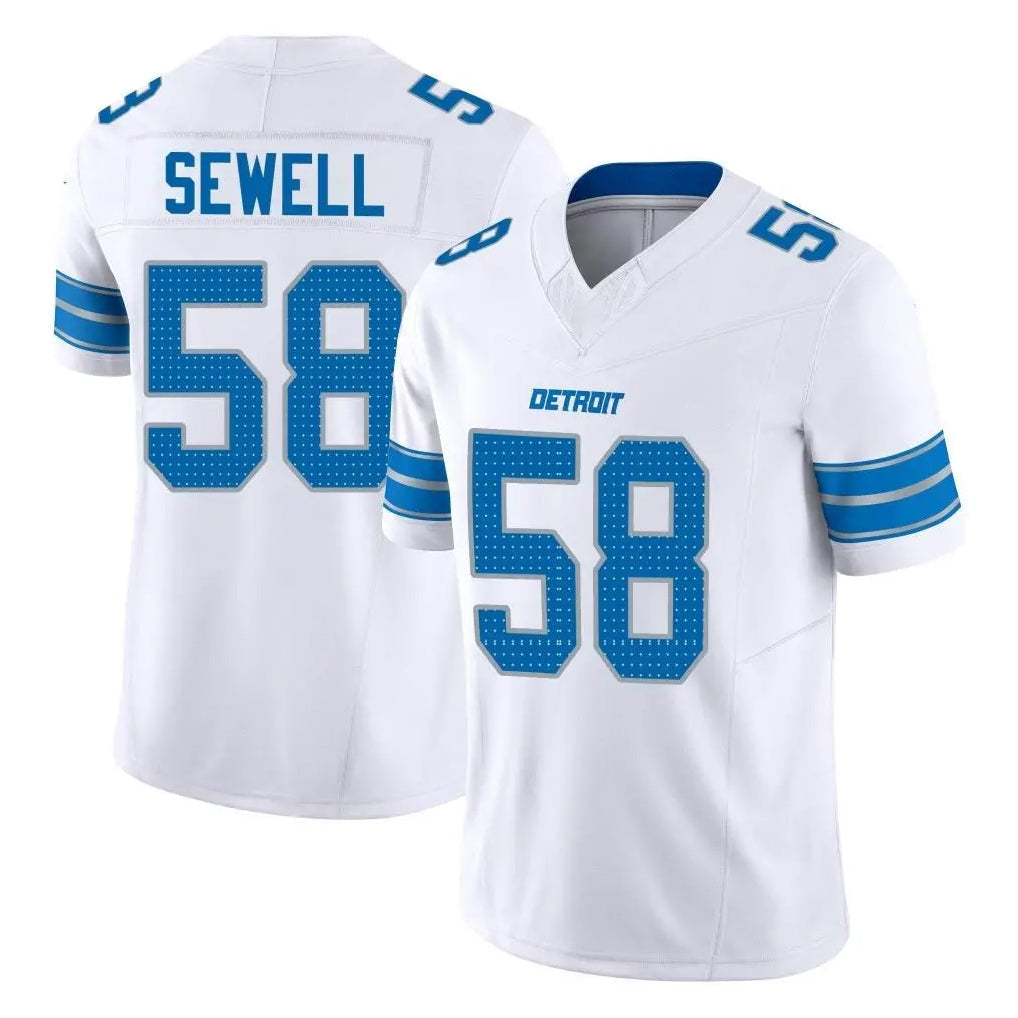 Johmsee D.Lions #58 Penei Sewell Player White Limited Vapor F.U.S.E. Alternate Home Game Stitched Jerseys