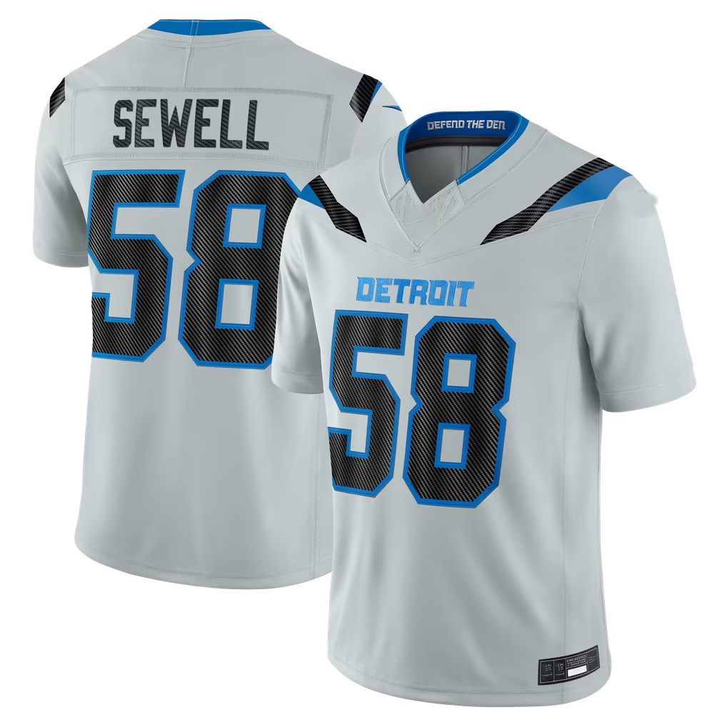 Johmsee D.Lions #58 Penei Sewell Silver 2026 Rivalries Collection Limited Stitched Jerseys
