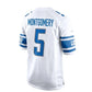 D.Lions #5 David Montgomery Game Player Jersey - White Stitched American Football Jerseys