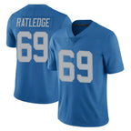 Johmsee D.Lions #69 Tate Ratledge Player Blue Limited Throwback Vapor Untouchable Stitched Jerseys