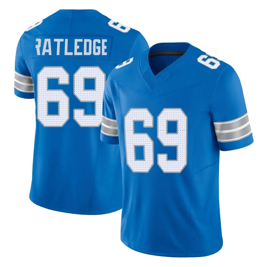 Johmsee D.Lions #69 Tate Ratledge Player Blue Limited Vapor F.U.S.E. Alternate Home Game Stitched Jerseys