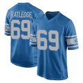 Johmsee D.Lions #69 Tate Ratledge Player Blue Vapor Untouchable Throwback Game Stitched Jerseys