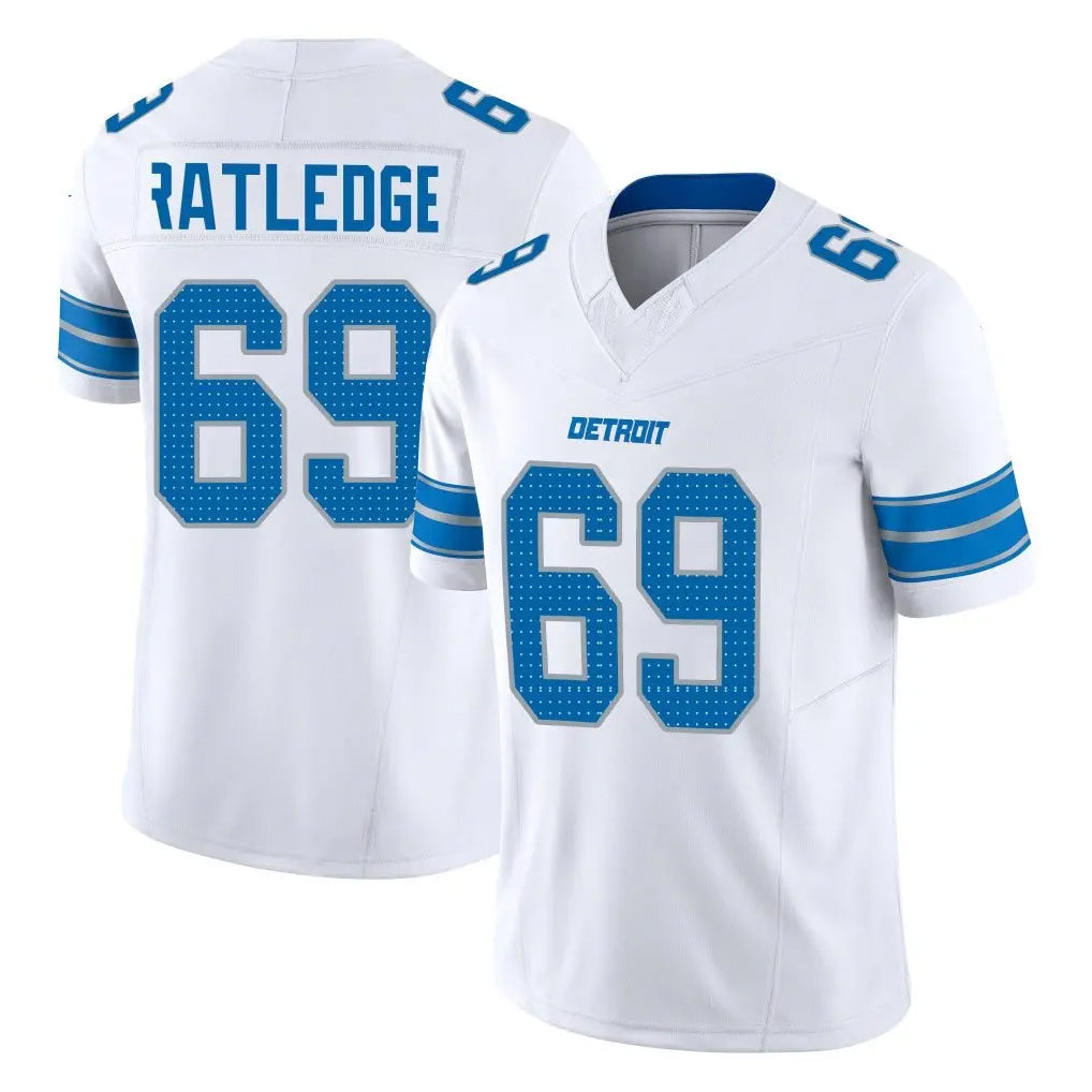 Johmsee D.Lions #69 Tate Ratledge Player White Limited Vapor F.U.S.E. Alternate Home Game Stitched Jerseys
