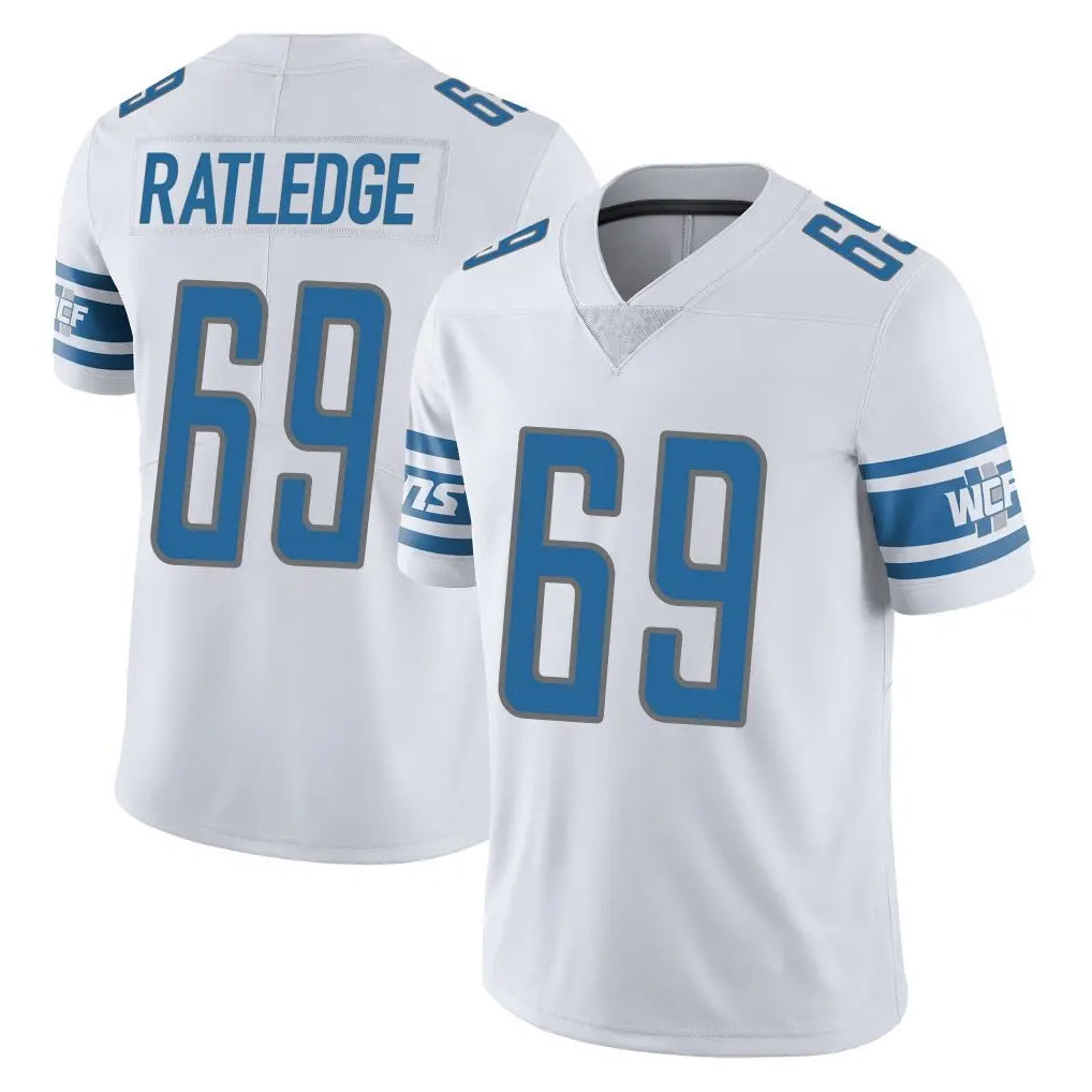 Johmsee D.Lions #69 Tate Ratledge Player White Limited Vapor Untouchable Home Game Stitched Jerseys