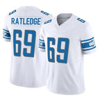 Johmsee D.Lions #69 Tate Ratledge Player White Vapor F.U.S.E. Limited Home Game Stitched Jerseys