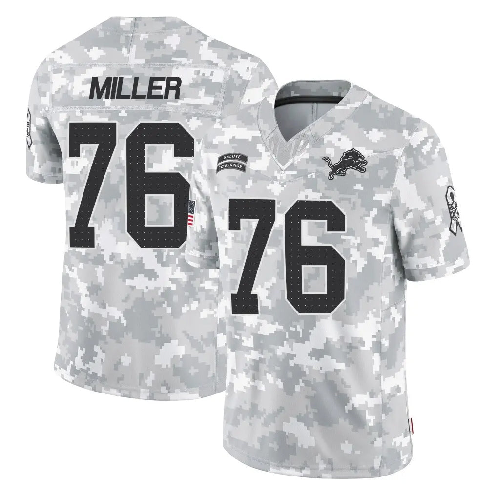 Johmsee D.Lions #76 Blake Miller Player Arctic Camo Salute To Service Limited Stitched Jerseys