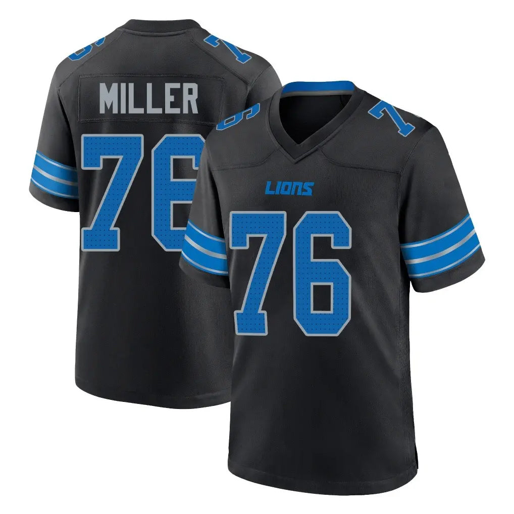 Johmsee D.Lions #76 Blake Miller Player Black Alternate Home Game Stitched Jerseys