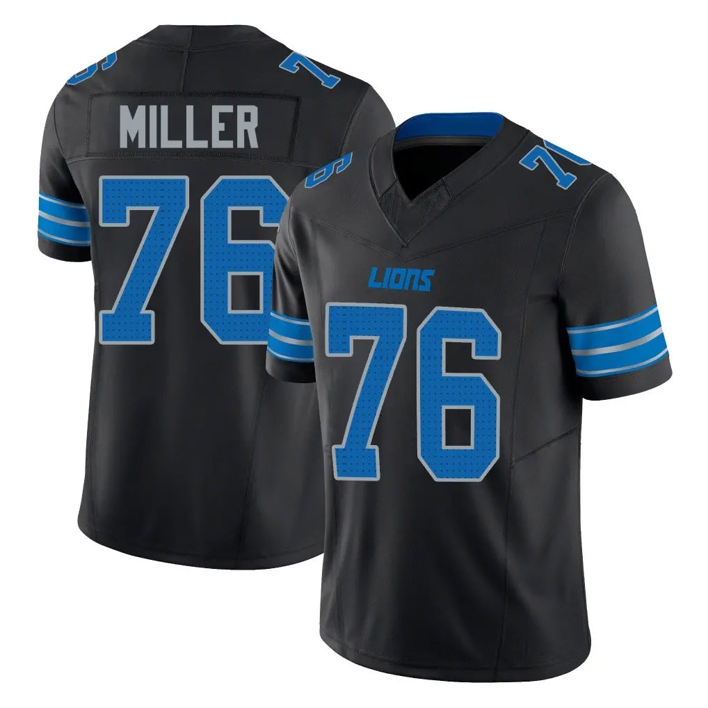 Johmsee D.Lions #76 Blake Miller Player Black Alternate Vapor F.U.S.E. Limited Home Game Stitched Jerseys