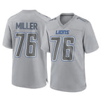 Johmsee D.Lions #76 Blake Miller Player Gray Atmosphere Fashion Home Game Stitched Jerseys