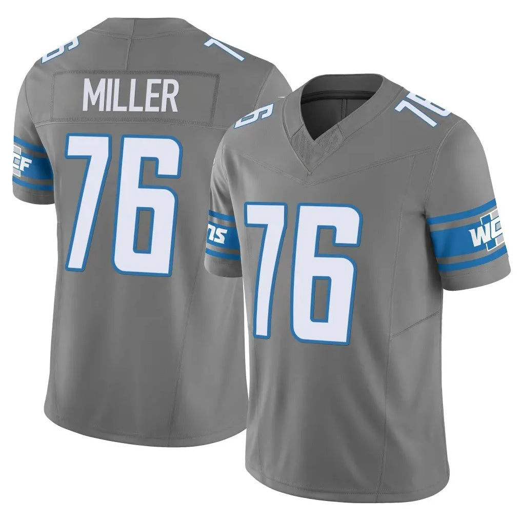 Johmsee D.Lions #76 Blake Miller Player Gray Vapor F.U.S.E. Limited Home Game Stitched Jerseys