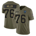 Johmsee D.Lions #76 Blake Miller Player Olive 2025 Salute To Service Limited Home Game Stitched Jerseys