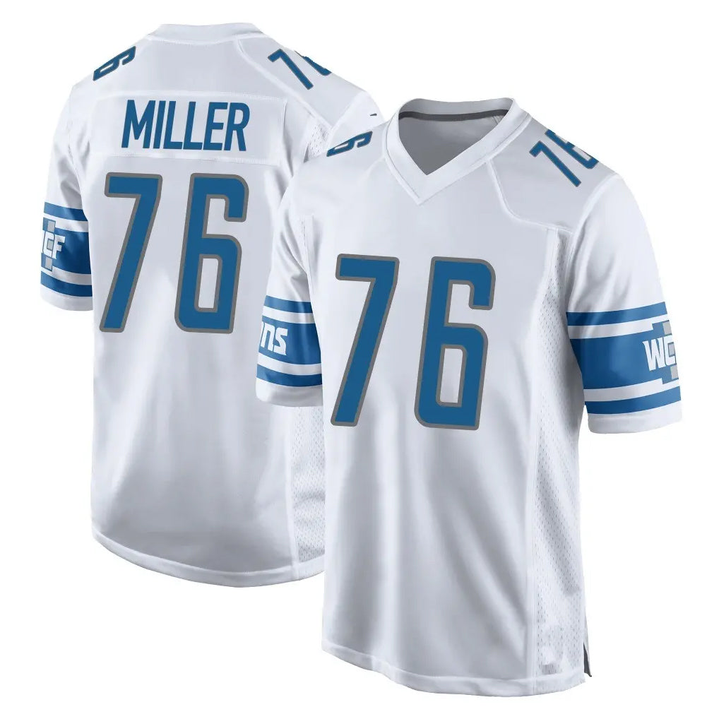 Johmsee D.Lions #76 Blake Miller Player White Home Game Stitched Jerseys