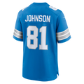 Johmsee D.Lions #81 Calvin Johnson Blue Team Retired Game Stitched Jerseys