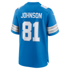 Johmsee D.Lions #81 Calvin Johnson Blue Team Retired Game Stitched Jerseys