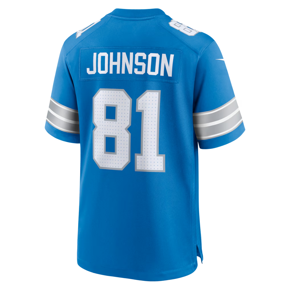 Johmsee D.Lions #81 Calvin Johnson Blue Team Retired Game Stitched Jerseys