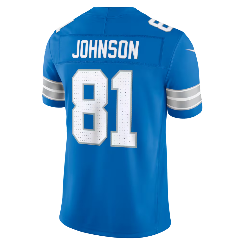 Johmsee D.Lions #81 Calvin Johnson Blue Vapor F.U.S.E. Stitched Retired Limited Stitched Jerseys