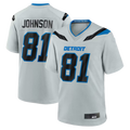 Johmsee D.Lions #81 Calvin Johnson Silver 2026 Rivalries Collection Game Stitched Jerseys