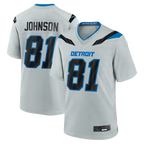Johmsee D.Lions #81 Calvin Johnson Silver 2026 Rivalries Collection Game Stitched Jerseys