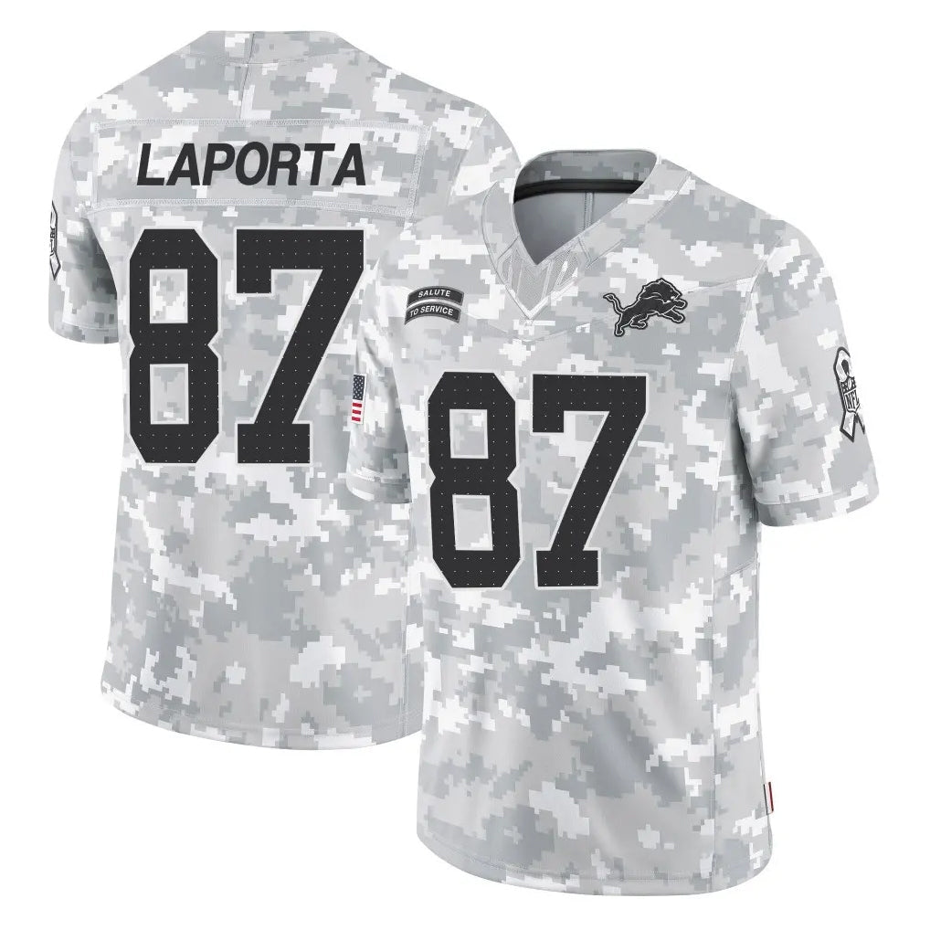 Johmsee D.Lions #87 Sam LaPorta Player Arctic Camo Salute To Service Limited Stitched Jerseys