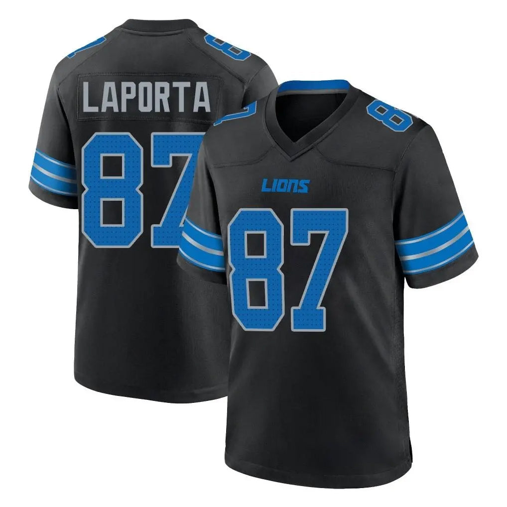 Johmsee D.Lions #87 Sam LaPorta Player Black Alternate Home Game Stitched Jerseys