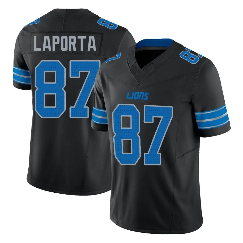 Johmsee D.Lions #87 Sam LaPorta Player Black Alternate Vapor F.U.S.E. Limited Home Game Stitched Jerseys