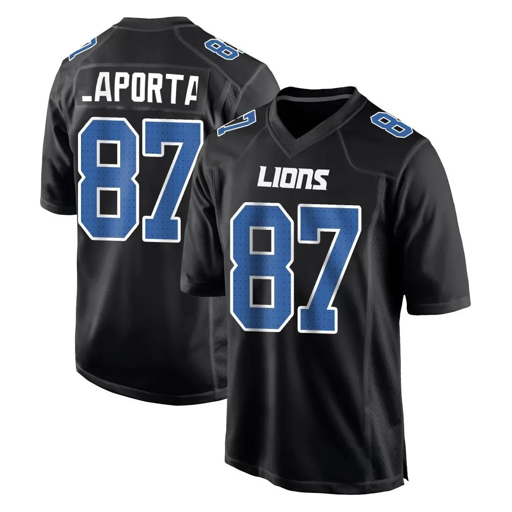 Johmsee D.Lions #87 Sam LaPorta Player Black Fashion Home Game Stitched Jerseys
