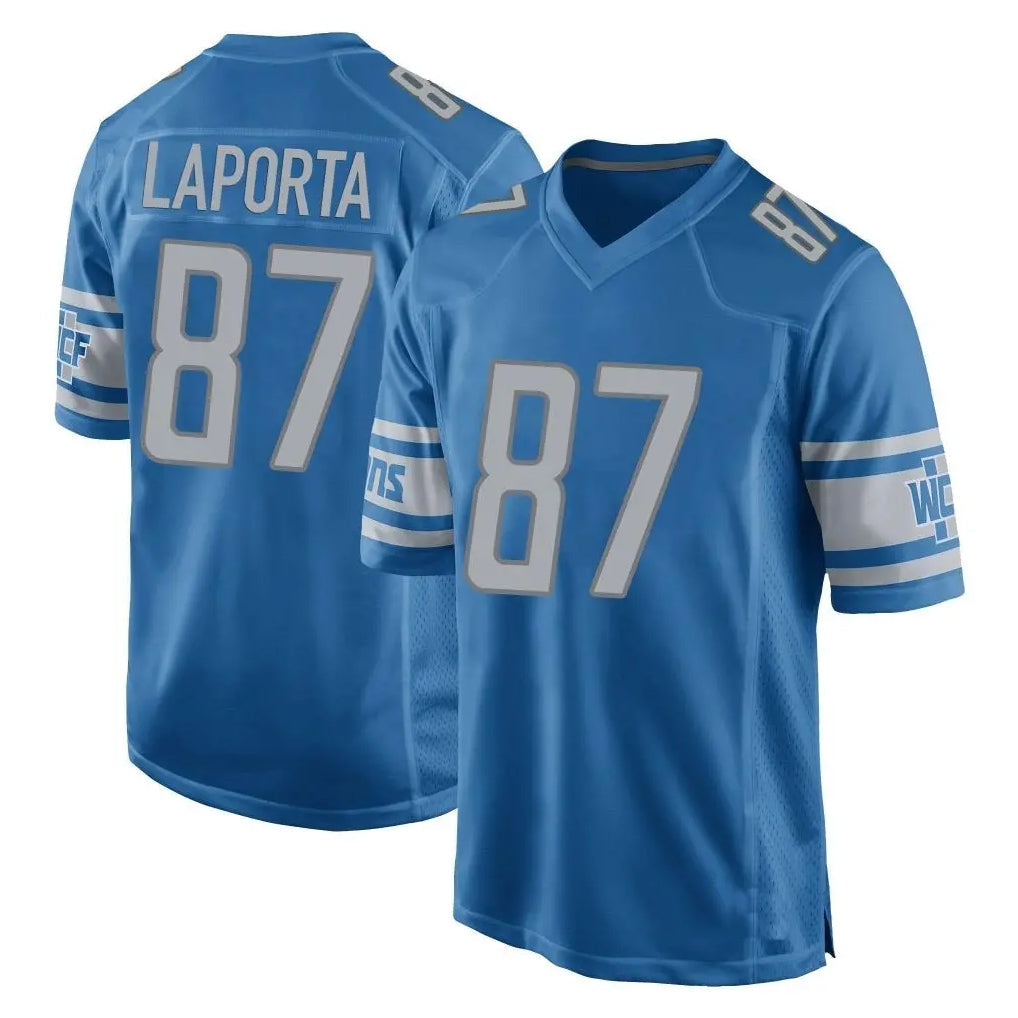 Johmsee D.Lions #87 Sam LaPorta Player Blue Home Game Stitched Jerseys