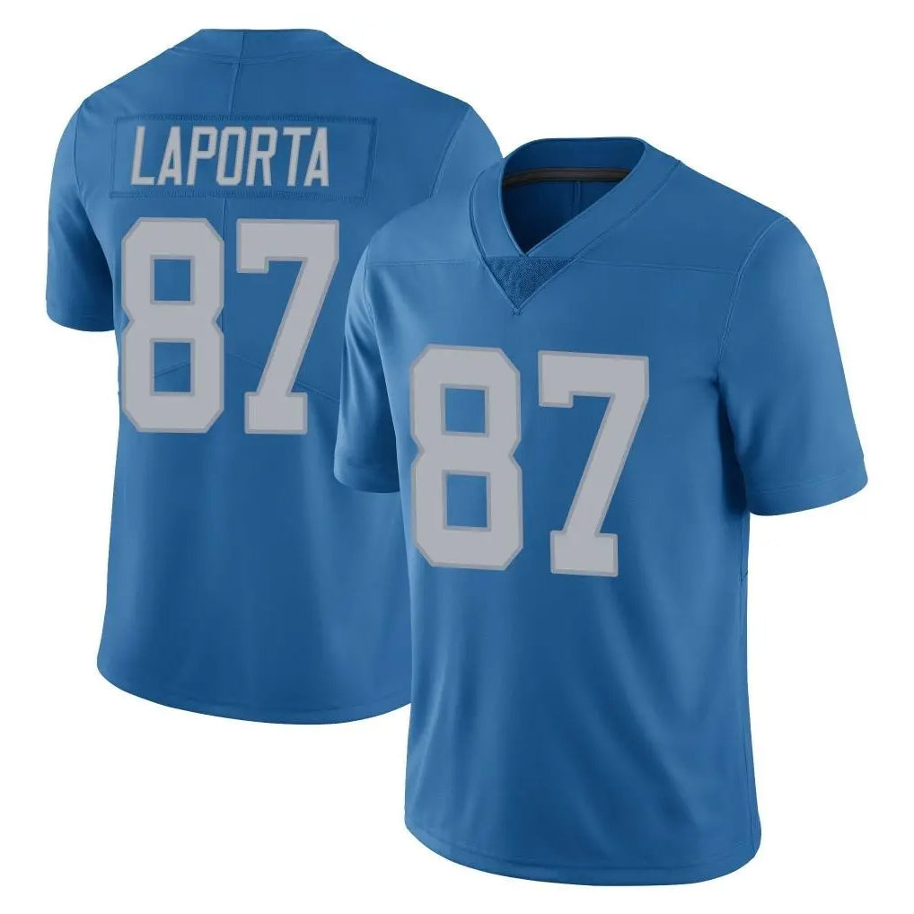 Johmsee D.Lions #87 Sam LaPorta Player Blue Limited Throwback Vapor Untouchable Stitched Jerseys