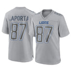 Johmsee D.Lions #87 Sam LaPorta Player Gray Atmosphere Fashion Home Game Stitched Jerseys