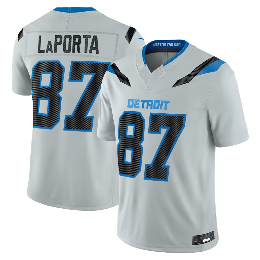 Johmsee D.Lions #87 Sam LaPorta Silver 2026 Rivalries Collection Limited Stitched Jerseys