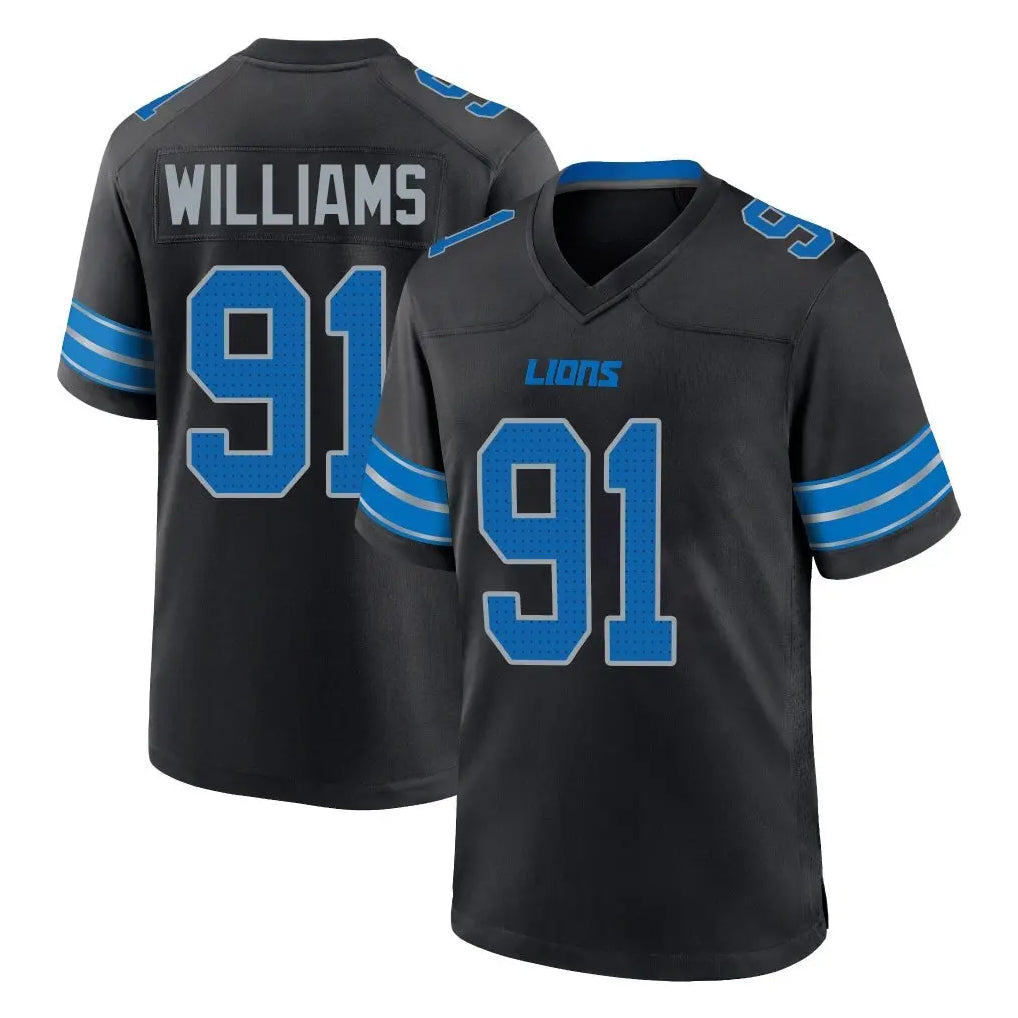 Johmsee D.Lions #91 Tyleik Williams Player Black Alternate Home Game Stitched Jerseys