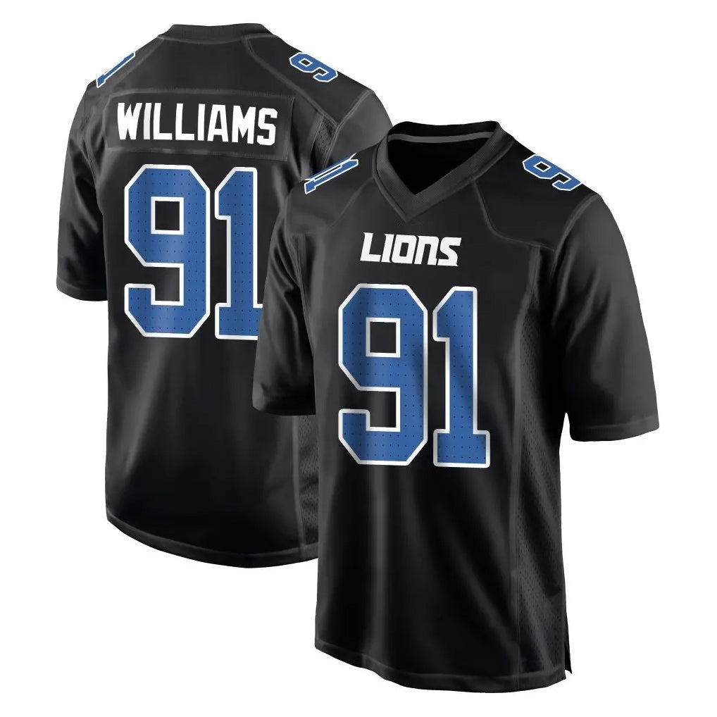 Johmsee D.Lions #91 Tyleik Williams Player Black Fashion Home Game Stitched Jerseys