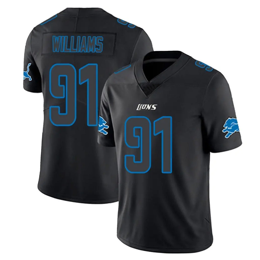Johmsee D.Lions #91 Tyleik Williams Player Black Impact Limited Home Game Stitched Jerseys