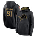 Johmsee D.Lions #91 Tyleik Williams Player Black Salute to Service Hoodies Limited Game Stitched Jerseys