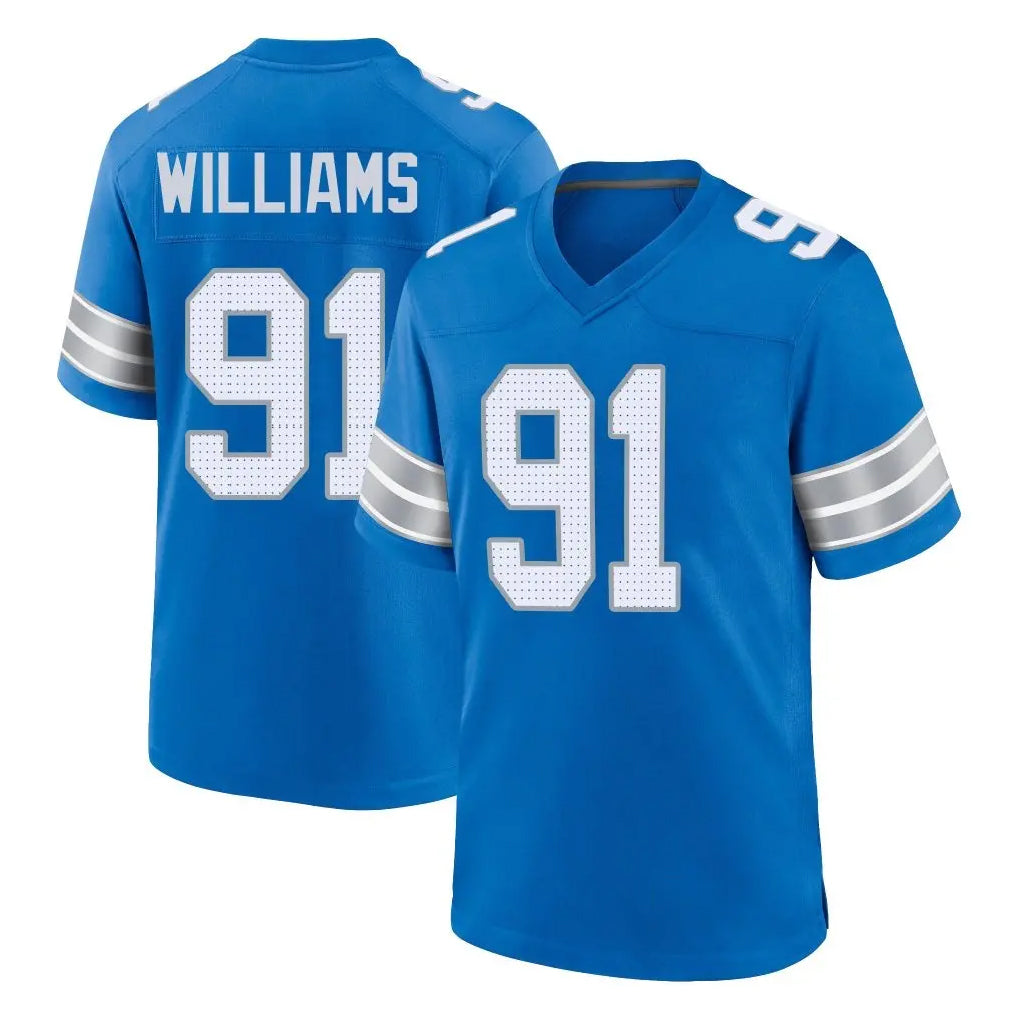 Johmsee D.Lions #91 Tyleik Williams Player Blue Alternate Home Game Stitched Jerseys