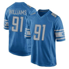 Johmsee D.Lions #91 Tyleik Williams Player Blue Home Game Stitched Jerseys