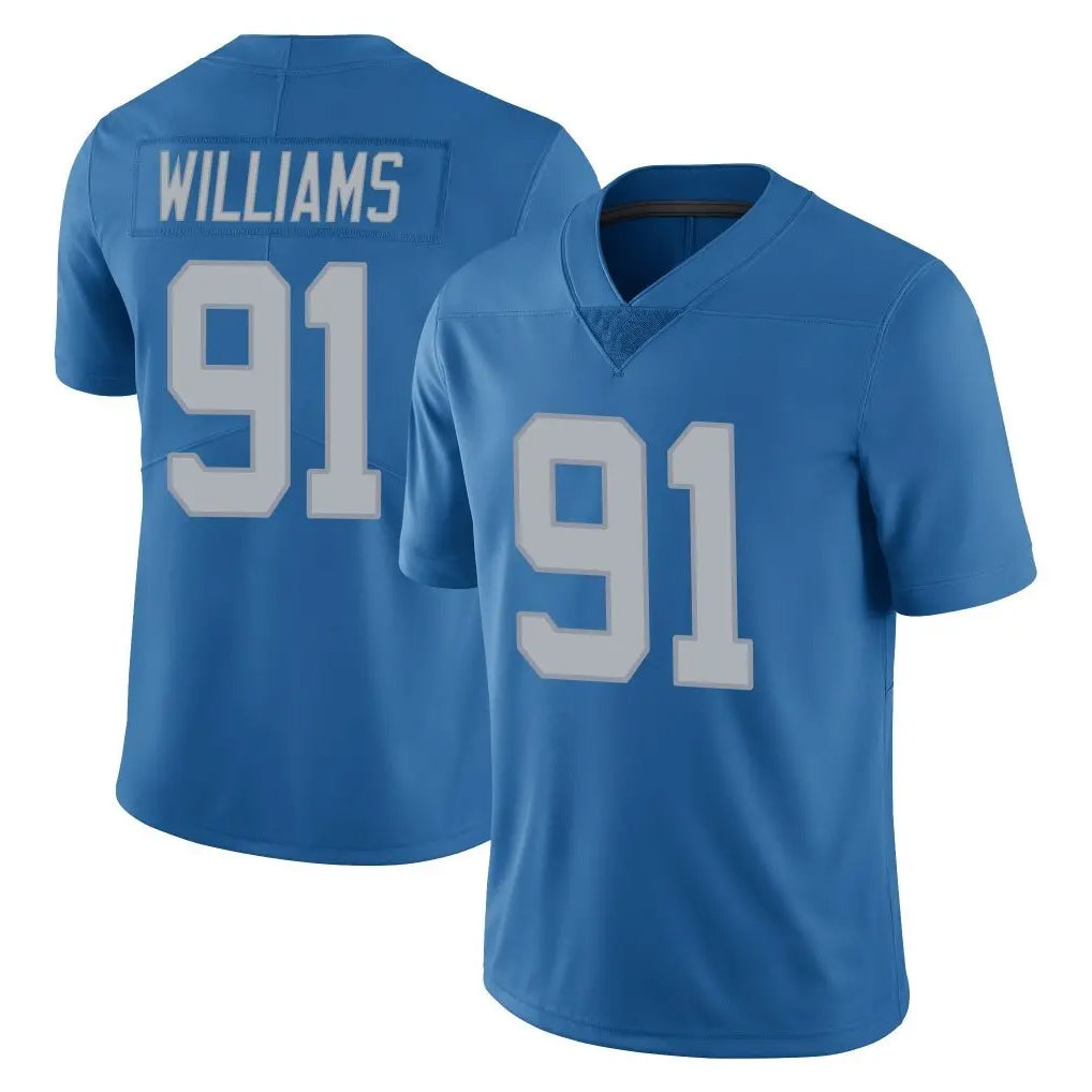Johmsee D.Lions #91 Tyleik Williams Player Blue Limited Throwback Vapor Untouchable Stitched Jerseys