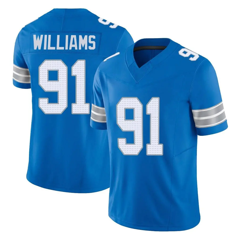 Johmsee D.Lions #91 Tyleik Williams Player Blue Limited Vapor F.U.S.E. Alternate Home Game Stitched Jerseys