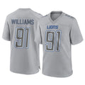 Johmsee D.Lions #91 Tyleik Williams Player Gray Atmosphere Fashion Home Game Stitched Jerseys