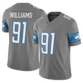 Johmsee D.Lions #91 Tyleik Williams Player Gray Vapor F.U.S.E. Limited Home Game Stitched Jerseys