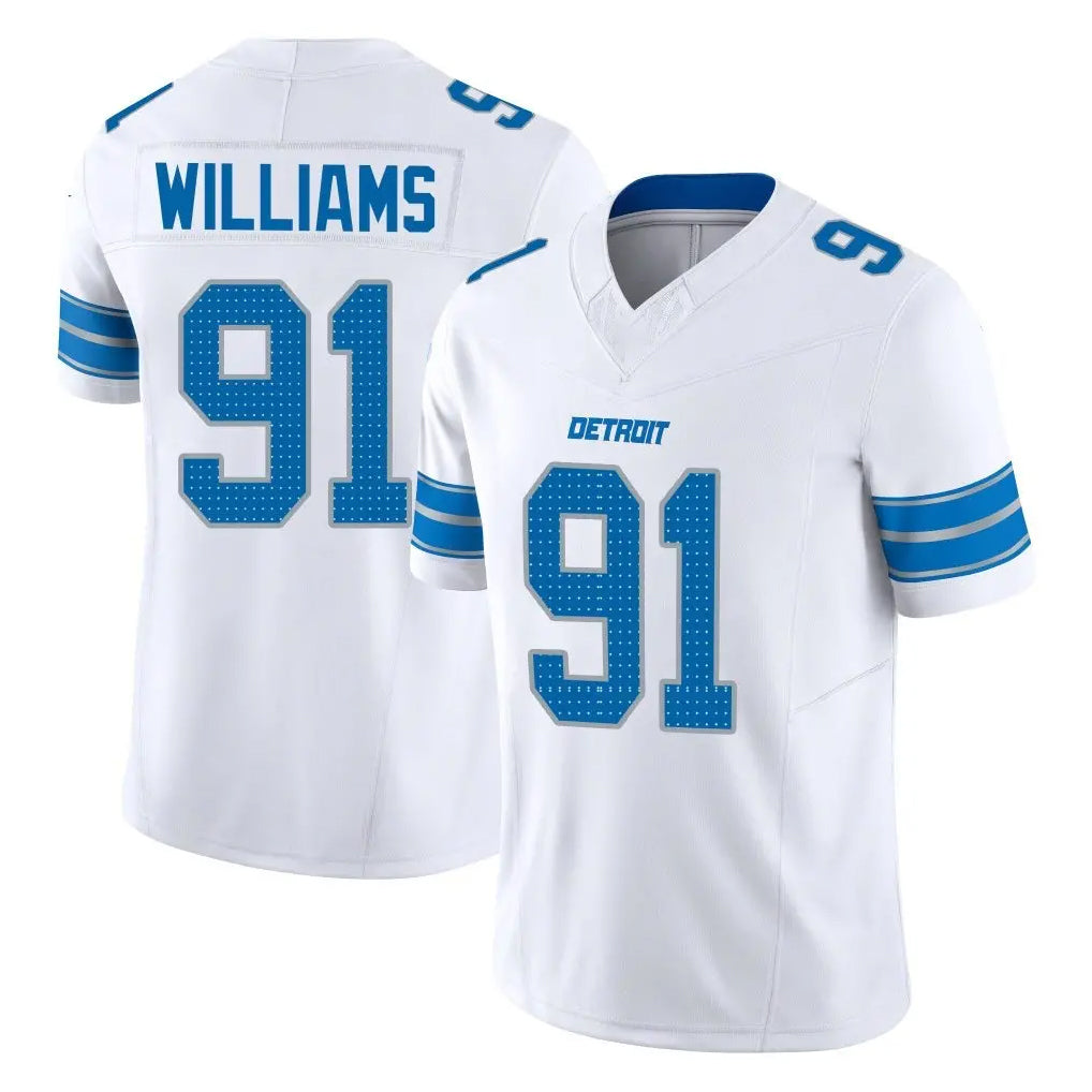 Johmsee D.Lions #91 Tyleik Williams Player White Limited Vapor F.U.S.E. Alternate Home Game Stitched Jerseys