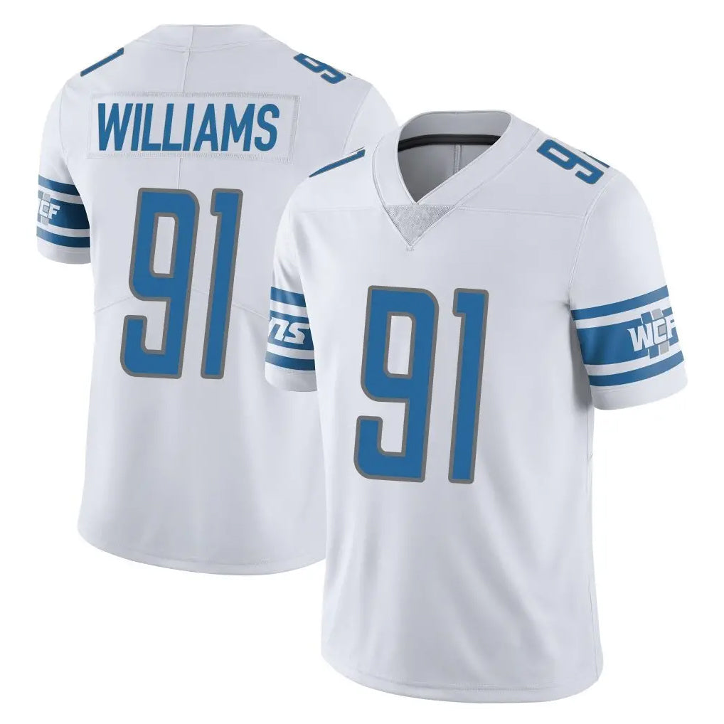 Johmsee D.Lions #91 Tyleik Williams Player White Limited Vapor Untouchable Home Game Stitched Jerseys