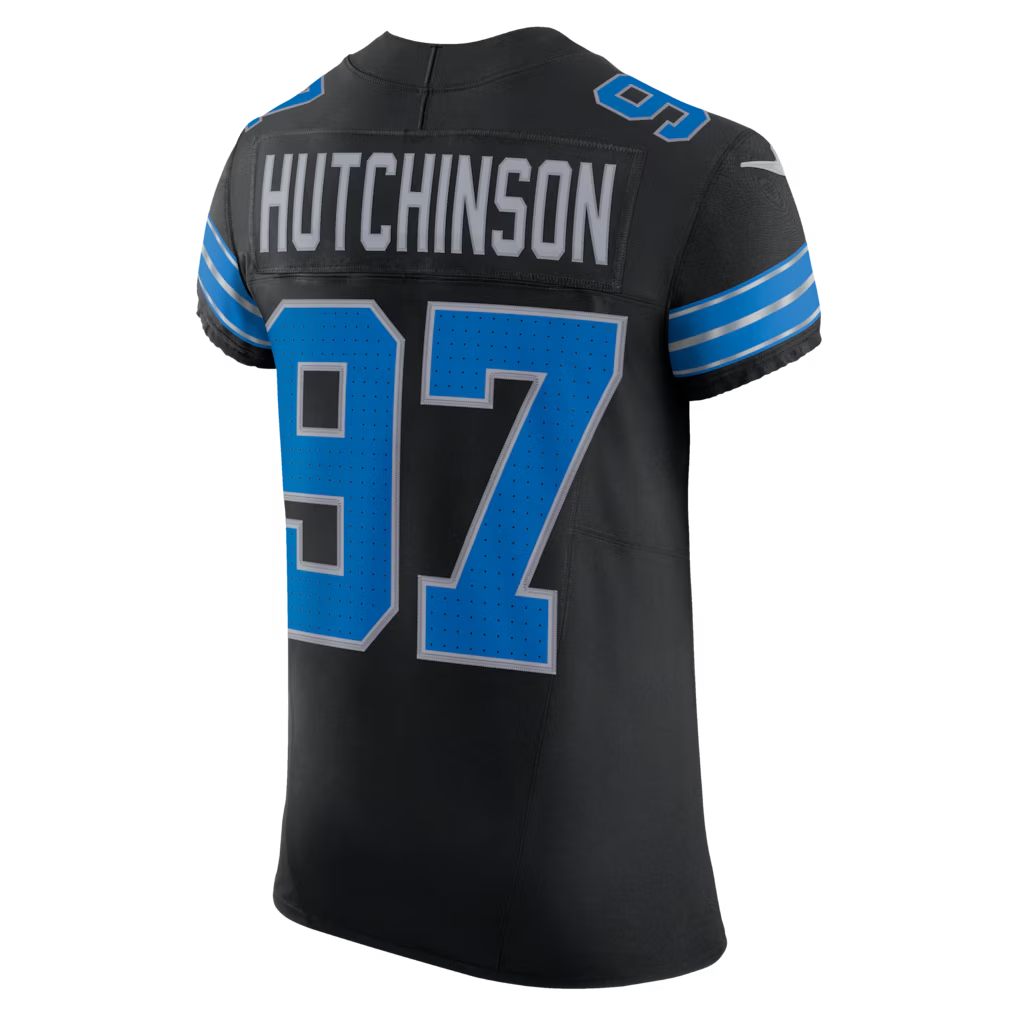 Johmsee D.Lions #97 Aidan Hutchinson Black Alternate Vapor F.U.S.E. Elite Stitched Jerseys