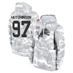 Johmsee D.Lions #97 Aidan Hutchinson Player Arctic Camo Salute to Service Hoodies Limited Game Stitched Jerseys